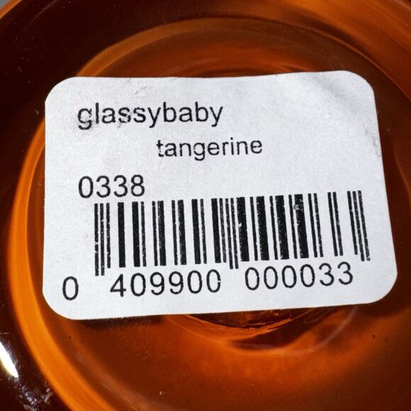 Glassybaby Tangerine Bright Orange Blown Glass Candle Holder Sticker Gift Fall - Picture 4 of 4